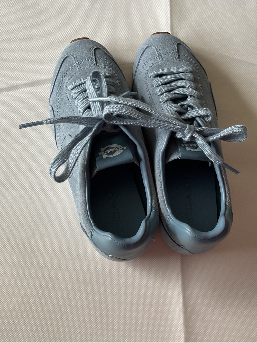 Coach Light Blue Suede Sneaker Trainers - Picture 5 of 9